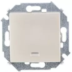 Выключатель Simon 1591104-034 Simon 15 Шампань 1-клавишный с подсветкой, 16А, 250В, винт.заж.