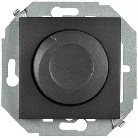 Выключатель Simon 1591311-038 поворотно-нажимной, электронный, проходной, 500Вт, 230В, винт. зажим, графит