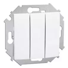 Выключатель Simon 1591391-030 Simon 15 Белый 3-клавишный, 10А, 250В, винт.заж.