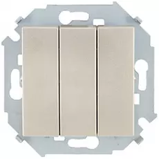 Выключатель Simon 1591391-034 Simon 15 Шампань 3-клавишный, 10А, 250В, винт.заж.