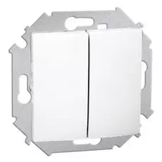 Выключатель Simon 1591398-030 Simon 15 Белый 2-клавишный, 16А, 250В, винт.заж.