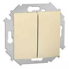 Выключатель Simon 1591398-031 Simon 15 Бежевый 2-клавишный, 16А, 250В, винт.заж.