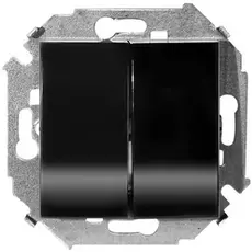Выключатель Simon 1591398-032 Simon 15 Чёрный 2-клавишный, 16А, 250В, винт.заж.