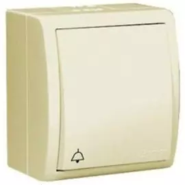 Выключатель Simon 1594150-031 Simon 15 Aqua Бежевый 1-клавишный кнопочный с символом "звонок" наружный, IP54