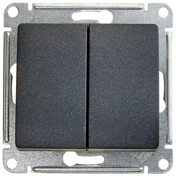 Выключатель Schneider Electric GSL000751 Glossa Антрацит двухклавишный сх.5, IP20