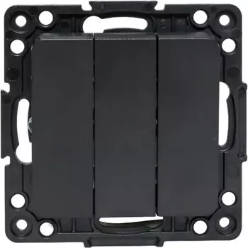 Выключатель EKF EZV10-024-10 Стокгольм 3 кл. 10А автоматические клеммы черный механизм