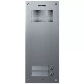 Вызывная панель COMMAX DR-2UM(M) многоквартирная на 2 абонента в алюминиевом корпусе, совместим с аудио трубками COMMAX DP-SS и DP-ML, врезная, 12 В (