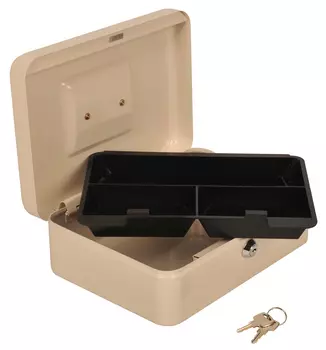 Ящик Cactus CS-CB-003WT для денег без номинала 90x250x180 бежевый сталь 1.367кг