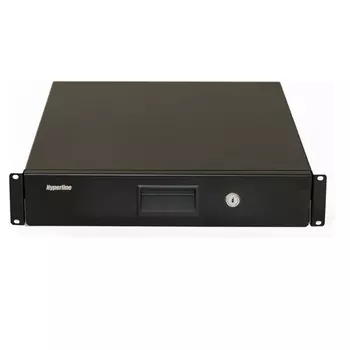 Ящик для документов Hyperline TDR3-2U-360-RAL9004 с замком, 2U, 88х483х360мм (ВхШхГ), цвет черный (RAL 9004)