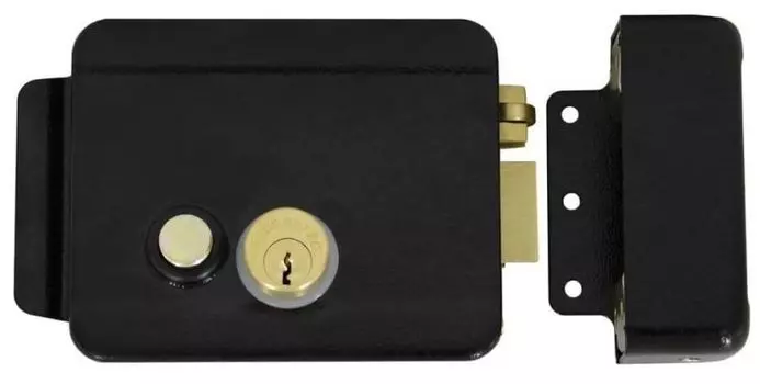 Замок AccordTec AT-EL101B электромеханический накладной, НЗ, универсальный, цилиндр снаружи, изнутри