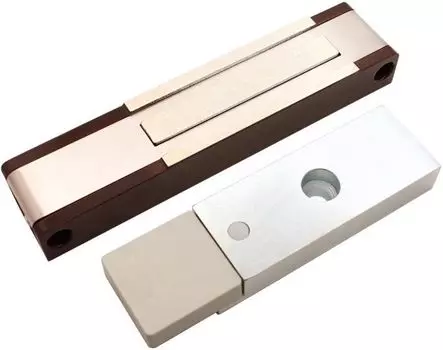 Замок электромагнитный Aleko ALM-150P-24V (коричневый) с герконом; 150кг. DC 24В; 0,17А. -20...+40 °C. IP54