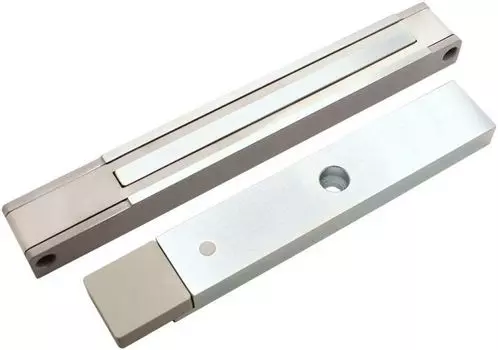 Замок электромагнитный Aleko ALM-200P-24V (серый) с герконом; 200кг. DC 24В; 0,2А. -20...+40 °C. IP54