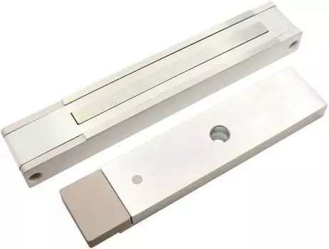 Замок электромагнитный Aleko ALM-300P-24V (белый) с герконом; 300кг. DC 24В; 0,21А. -20...+40 °C. IP54