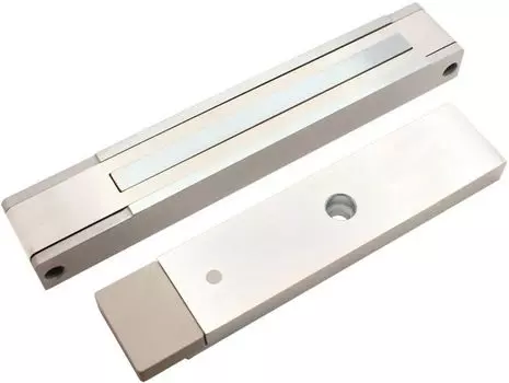 Замок электромагнитный Aleko ALM-300P-24V (серый) с герконом; 300кг. DC 24В; 0,21А. -20...+40 °C. IP54