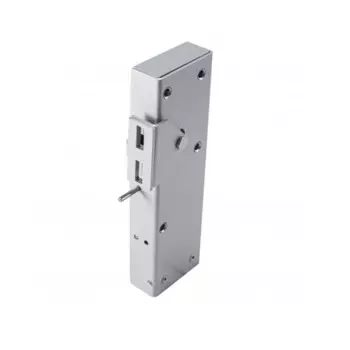 Замок электромеханический Promix Promix-SM323.10.2-01 silver с толкателем и датчиком положения двери. Усилие удержания ригеля 500 кг
