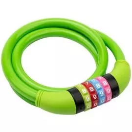 Замок Четыре сезона 79-0213 тросовый кодовый взломостойкий для велосипедов и колясок 150 см зеленый