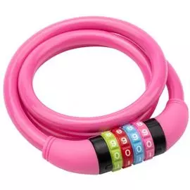 Замок Четыре сезона 79-0264 тросовый кодовый взломостойкий для велосипедов и колясок 65 см розовый
