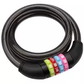 Замок Четыре сезона 79-0266 тросовый кодовый взломостойкий для велосипедов и колясок 65 см черный