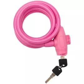 Замок Четыре сезона 79-0314 тросовый взломостойкий для велосипедов и колясок с ключом 150 см розовый