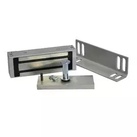 Замок Олевс М1-200 с уголком серый, 200 кг удержания, 12 В/0,4 А, монтажный уголок в комплекте