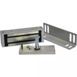 Замок Олевс М1-300 (серый) электромагнитный 300кг удержания, 12 В/0,33 А, уголок в комплекте