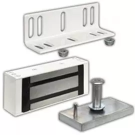 Замок Олевс М1-400 белый, 400кг удержания, 12 В/0,4 А, уголок в комплекте