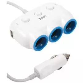 Зарядное устройство автомобильное Hoco C1 УТ000023097 3в1, белое