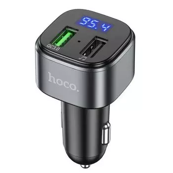 Зарядное устройство автомобильное Hoco E67 6931474762122 с FM-трансмиттером 2xUSB, QC3.0, черный