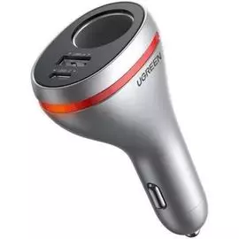 Зарядное устройство автомобильное UGREEN CD204 60712 dual USB Type-A/Type-C, 20 W, цвет: серебристый