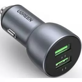 Зарядное устройство автомобильное UGREEN CD213 10144_ dual 2*USB-A, 36W, цвет: темно-синий
