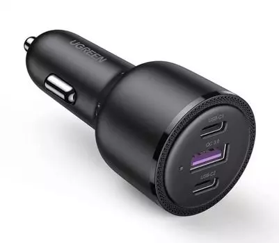 Зарядное устройство автомобильное UGREEN CD239 20467_ 2*USB Type-C, USB Type-А, 69W, цвет: черный