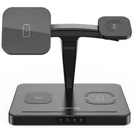 Зарядное устройство беспроводное Canyon WS-404 CNS-WCS404B 15W/10W/7.5W/5W, Type-C to USB-A cable 1.5m, black
