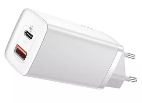 Зарядное устройство сетевое Baseus CCGAN2L-B02 GaN2 Lite Quick Charger Туре-С, USB-A, 65W White