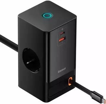 Зарядное устройство сетевое Baseus PSLR000301 2AC+1A+1C RETR 65W, black