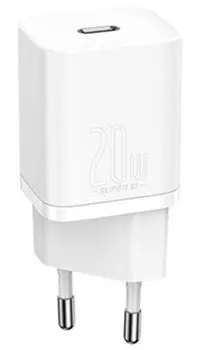 Зарядное устройство сетевое Baseus TZCCSUP-B02 Super Si Quick Charger USB-C 20W White
