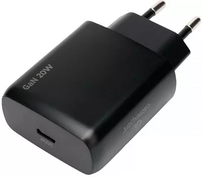 Зарядное устройство сетевое Cablexpert MP3A-PC-60 Зарядное устройство Cablexpert 20Вт GaN, 3А, QC4.0/PD, 1xType-C, черный, пакет