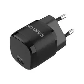 Зарядное устройство сетевое Canyon CNE-CHA20B05 PD 20Вт, USB-C, защита от перегрузки, перегрева, перенапряжения, черный
