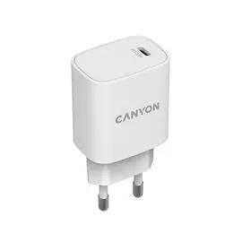 Зарядное устройство сетевое Canyon H20-02 CNE-CHA20W02 PD 20Вт, USB-C, защита от КЗ, сверхтока, перегрева, перегрузки, белый