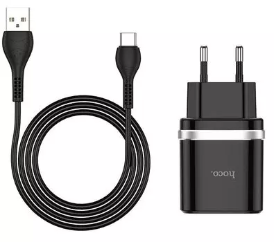 Зарядное устройство сетевое Hoco C12Q УТ000024495 с кабелем, Micro-USB, USB, 3А, QC3.0, черное