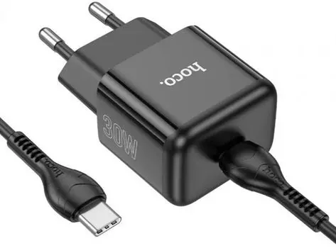 Зарядное устройство сетевое Hoco N32 Glory Black 30W 3A+2A+1.5A (PD+QC+AFC) USB Type-C универсальное