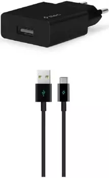 Зарядное устройство сетевое TTEC 2SCS20CS SmartCharger Travel 2.1A с кабелем Type-C. Цвет: черный