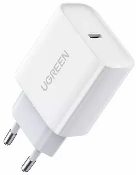 Зарядное устройство сетевое UGREEN CD137 50698_ USB Type-C, 20W, белый