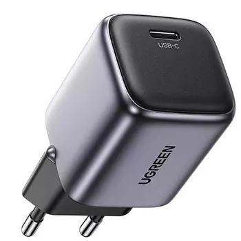 Зарядное устройство сетевое UGREEN CD318 90664 Nexode Mini 20W USB-C PD GaN Fast Charger EU. Цвет: серый