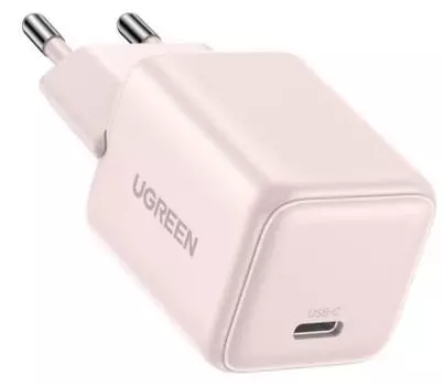 Зарядное устройство сетевое UGREEN X512 55556_ mini 20W USB-C GaN Fast Charger EU. цвет: розовый