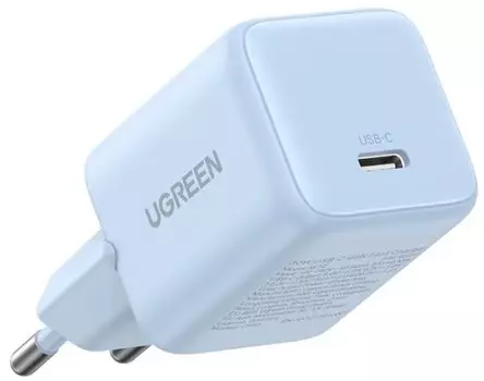 Зарядное устройство сетевое UGREEN X513 65010_ 30W USB-C GaN Fast Charger EU. цвет: синий