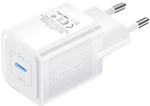 Зарядное устройство сетевое Vention FEPW0-EU Сетевое зарядное устройство Vention на 1 порт USB С GaN 20W Черный
