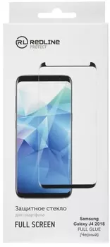 Защитное стекло Red Line УТ000015870 для Samsung Galaxy J4 (2018), tempered glass FULL GLUE, чёрная рамка