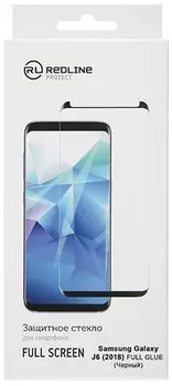 Защитное стекло Red Line УТ000015871 для Samsung Galaxy J6 (2018), tempered glass FULL GLUE, чёрная рамка