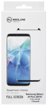Защитное стекло Red Line УТ000016688 для Samsung Galaxy J6 Plus (2018), tempered glass FULL GLUE, чёрная рамка