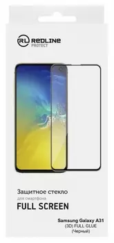 Защитное стекло Red Line УТ000020416 для Samsung Galaxy A31, 3D, tempered glass FULL GLUE, чёрная рамка